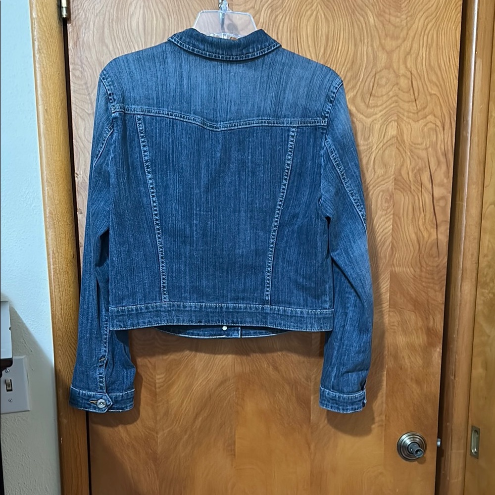 Elle Blue Jean Jacket Classic Style size large - Picture 4 of 5